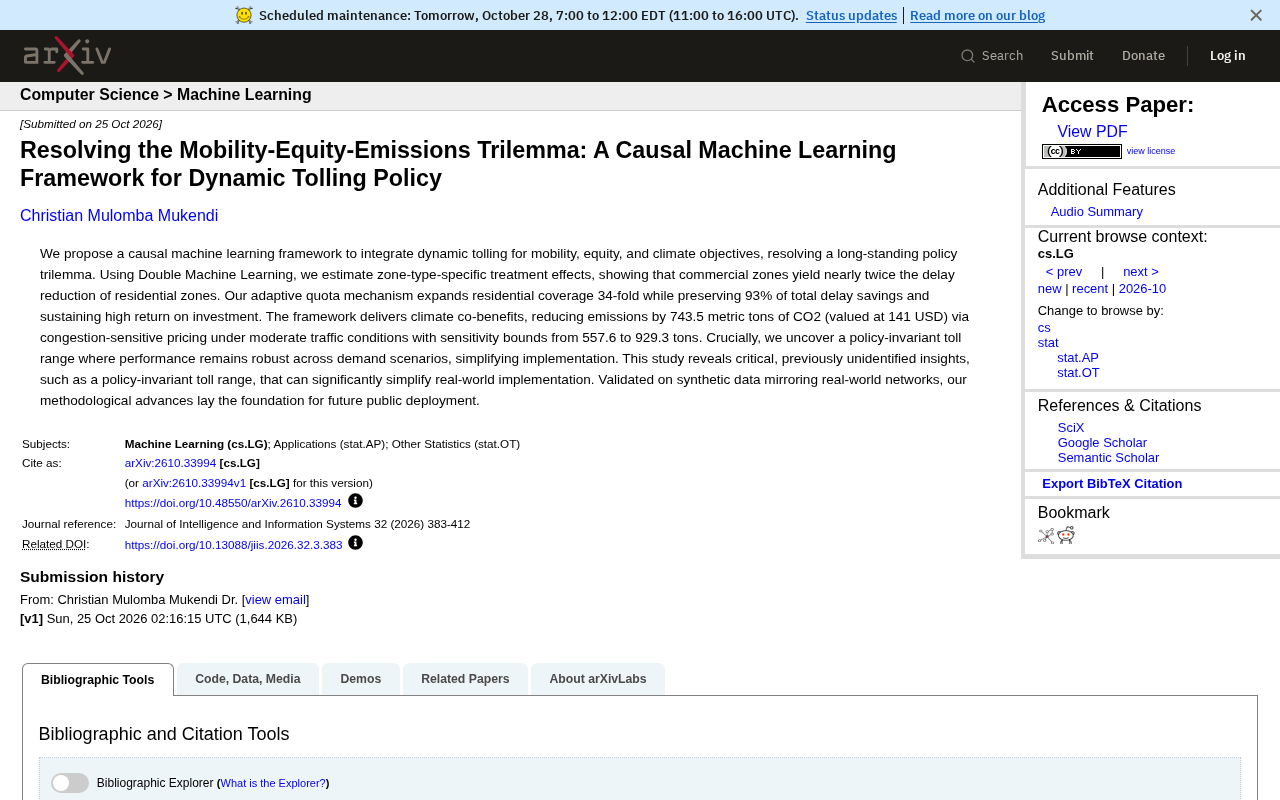 Causal Machine Learning Solves the Dynamic Tolling 'Trilemma'