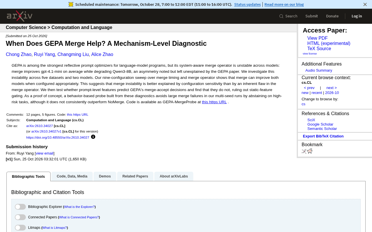 Why Is GEPA Merge Unstable? Mechanism-Level Diagnosis Reveals Configuration Sensitivity and Behavioral Probes