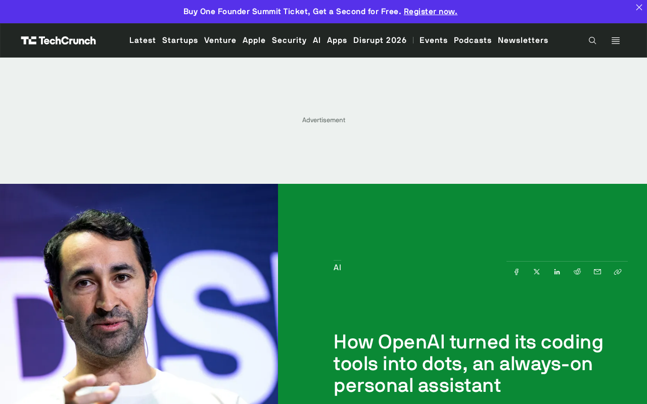 OpenAI把编程工具变成了dots:常驻个人助理