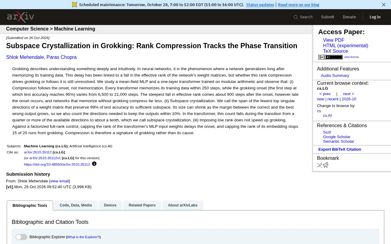 A New Take on Grokking: Rank Compression Marks the Phase Transition, Not Its Cause