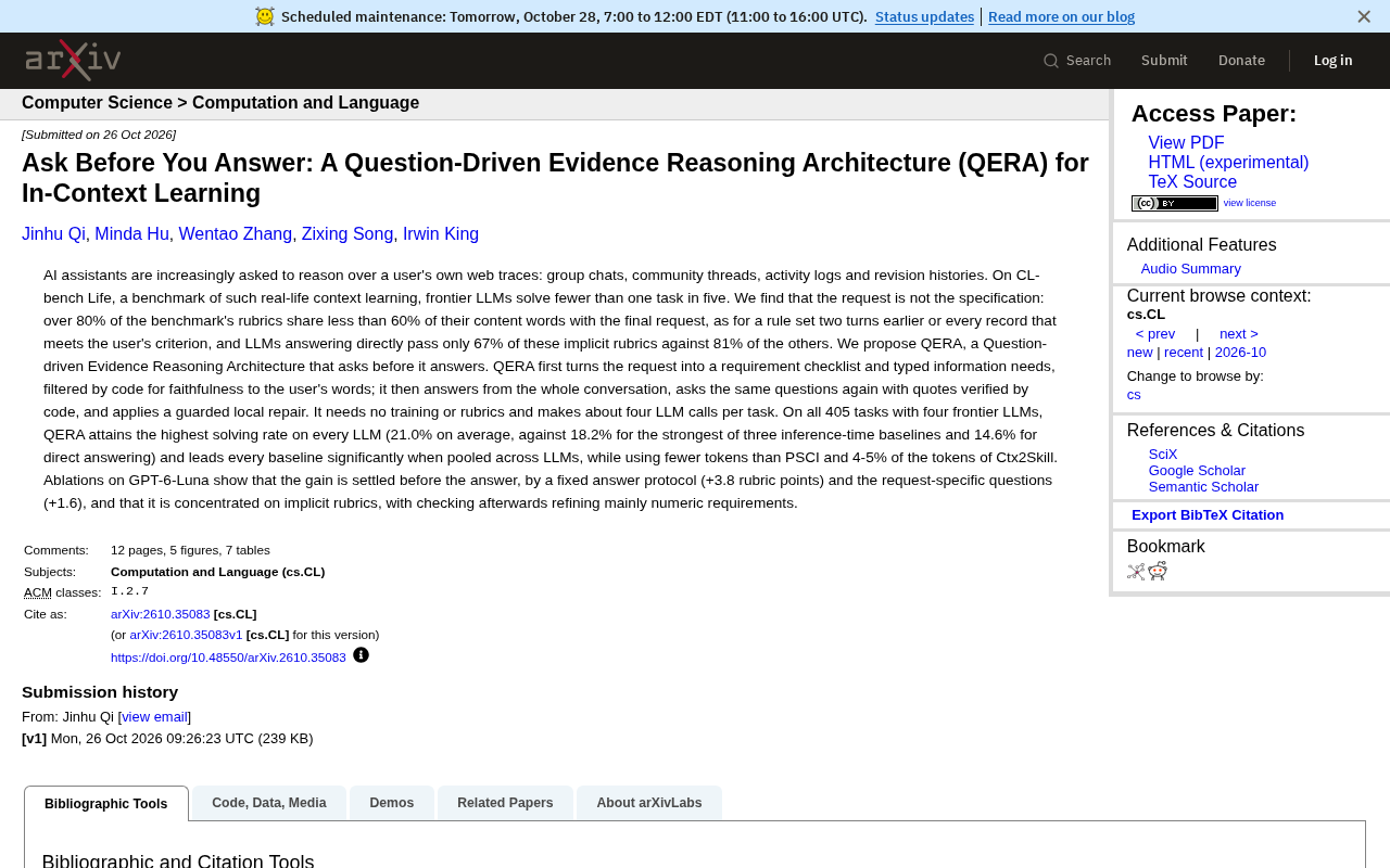QERA: Ask First, Answer Later—Solving the Implicit Context Reasoning Challenge