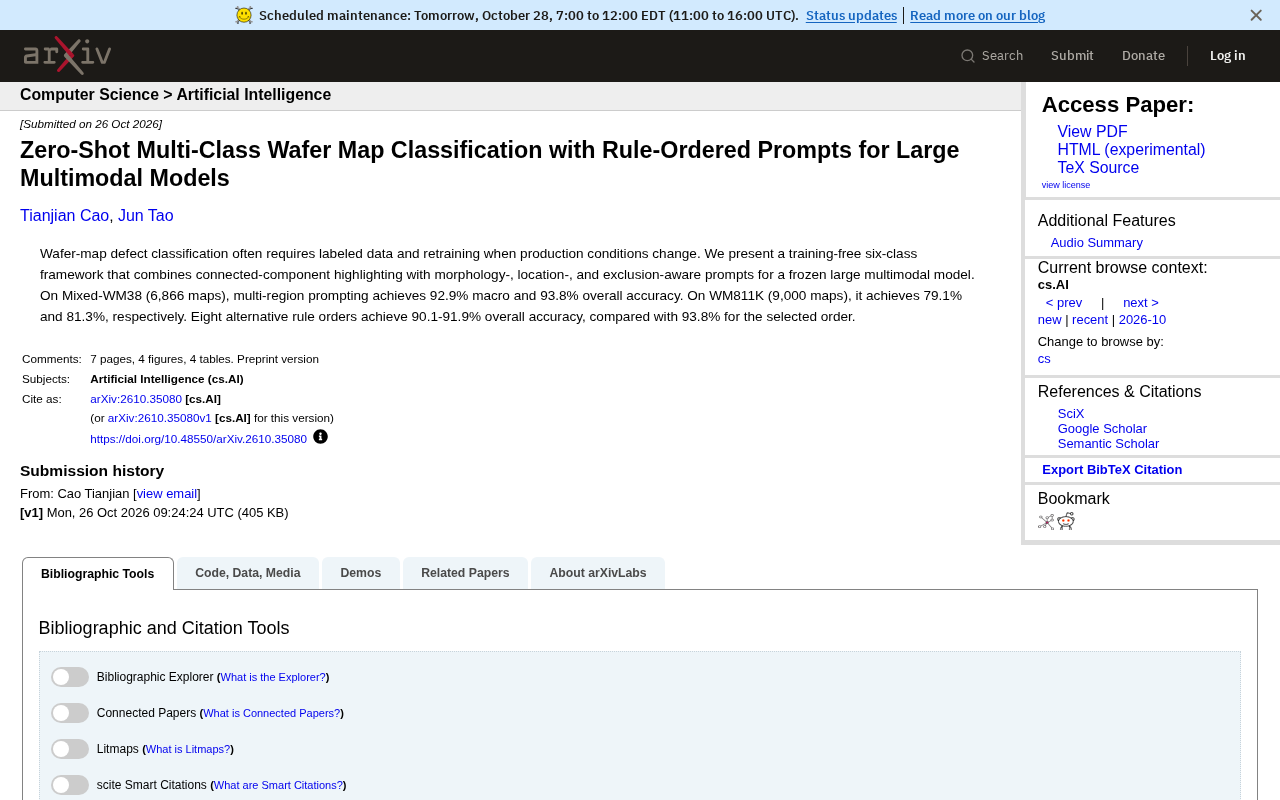 Zero-Shot Wafer Map Classification: A Training-Free Multimodal LLM Approach