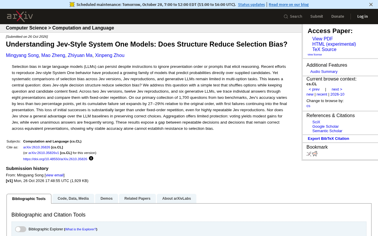 Jev式System One模型能减少选择偏差吗?结构稳定性遭质疑