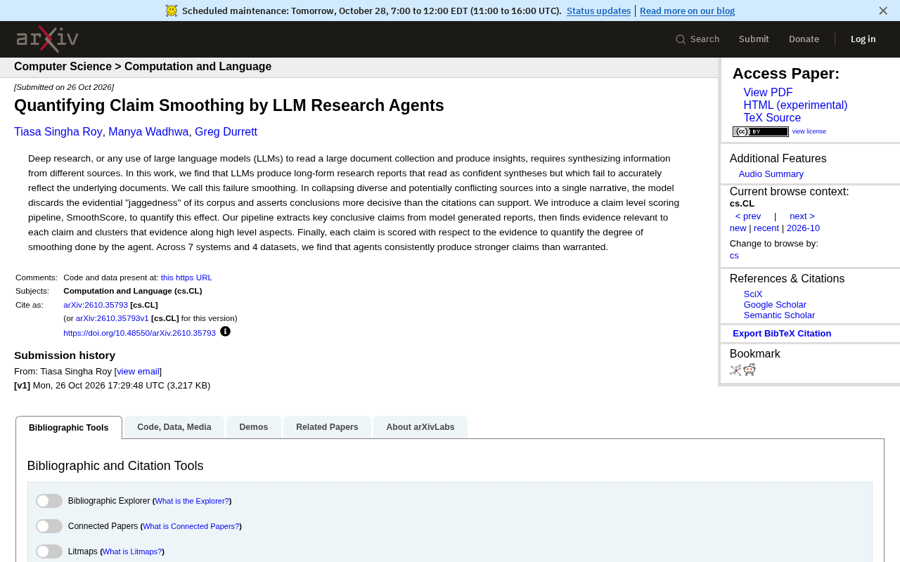 LLM研究报告的“主张平滑”现象：SmoothScore量化评估