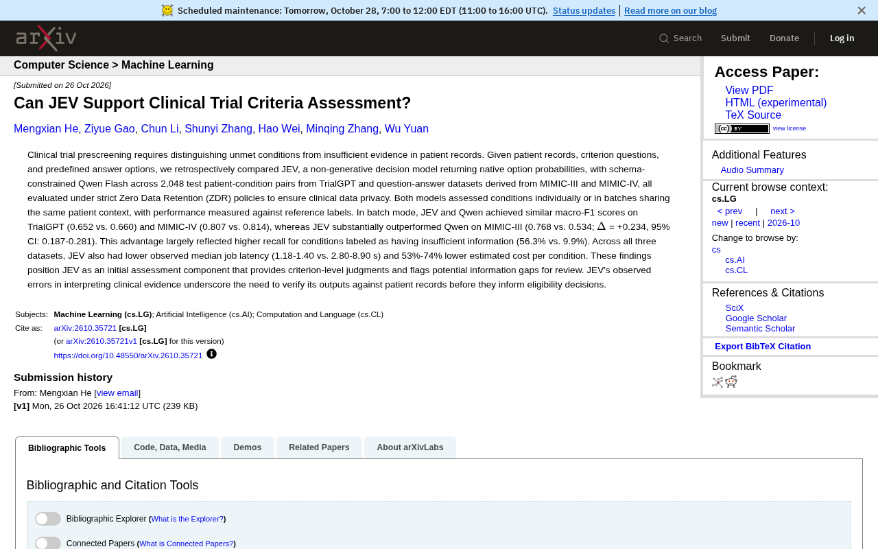 Can Non-Generative Model JEV Meet Clinical Trial Standard Evaluation Needs?