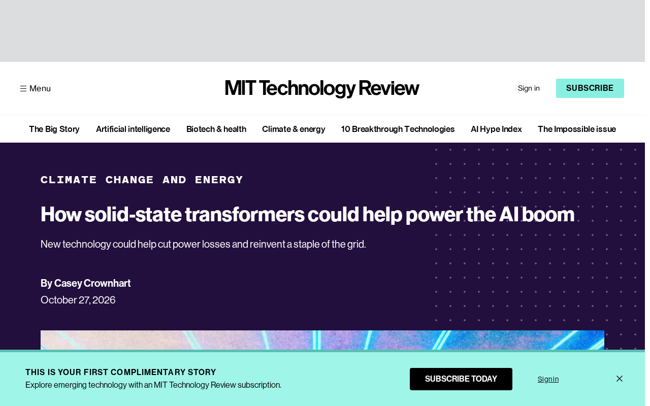 Solid-State Transformers: The Key to Grid Upgrades for AI's Power Crunch