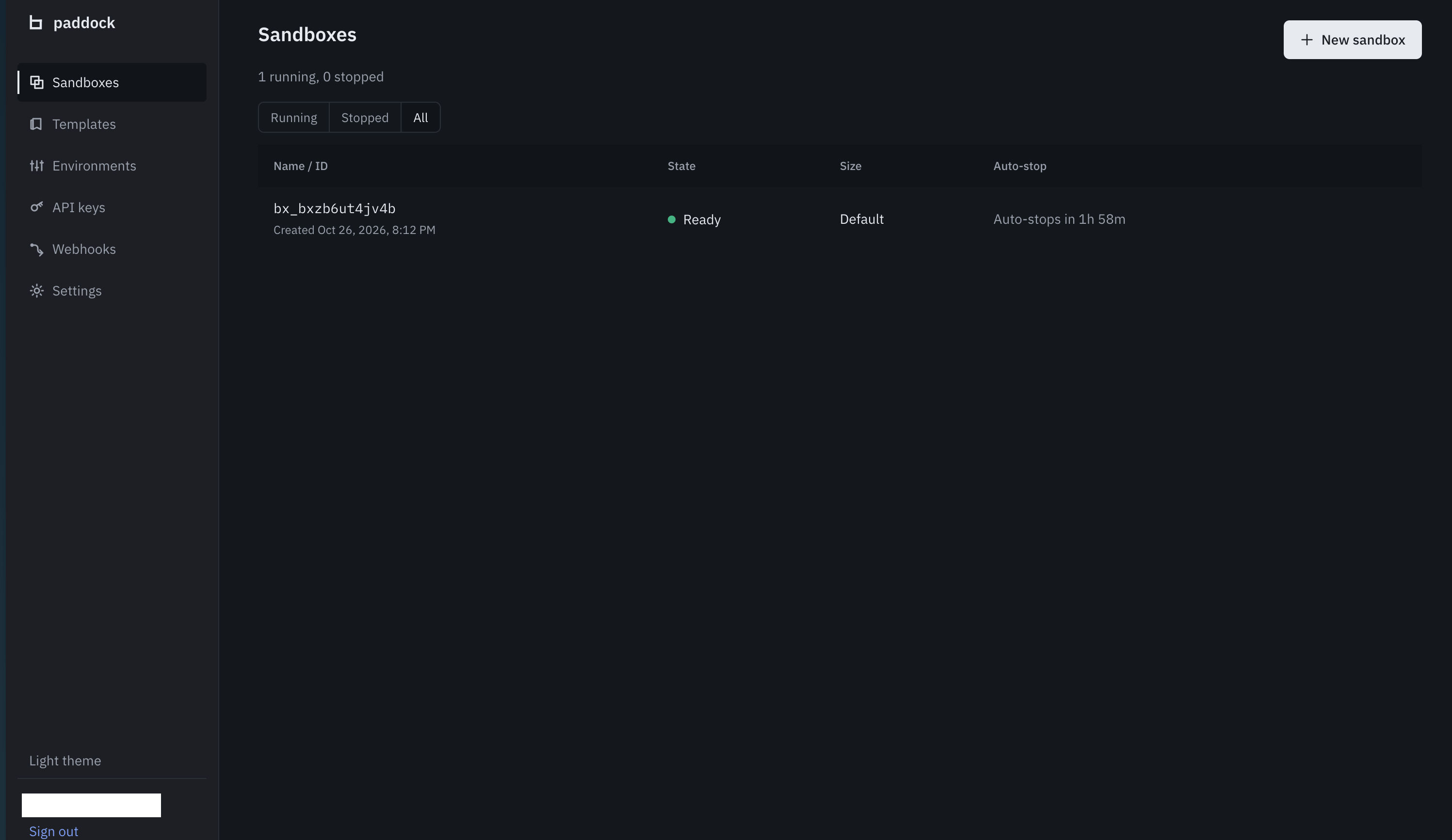 Paddock product interface