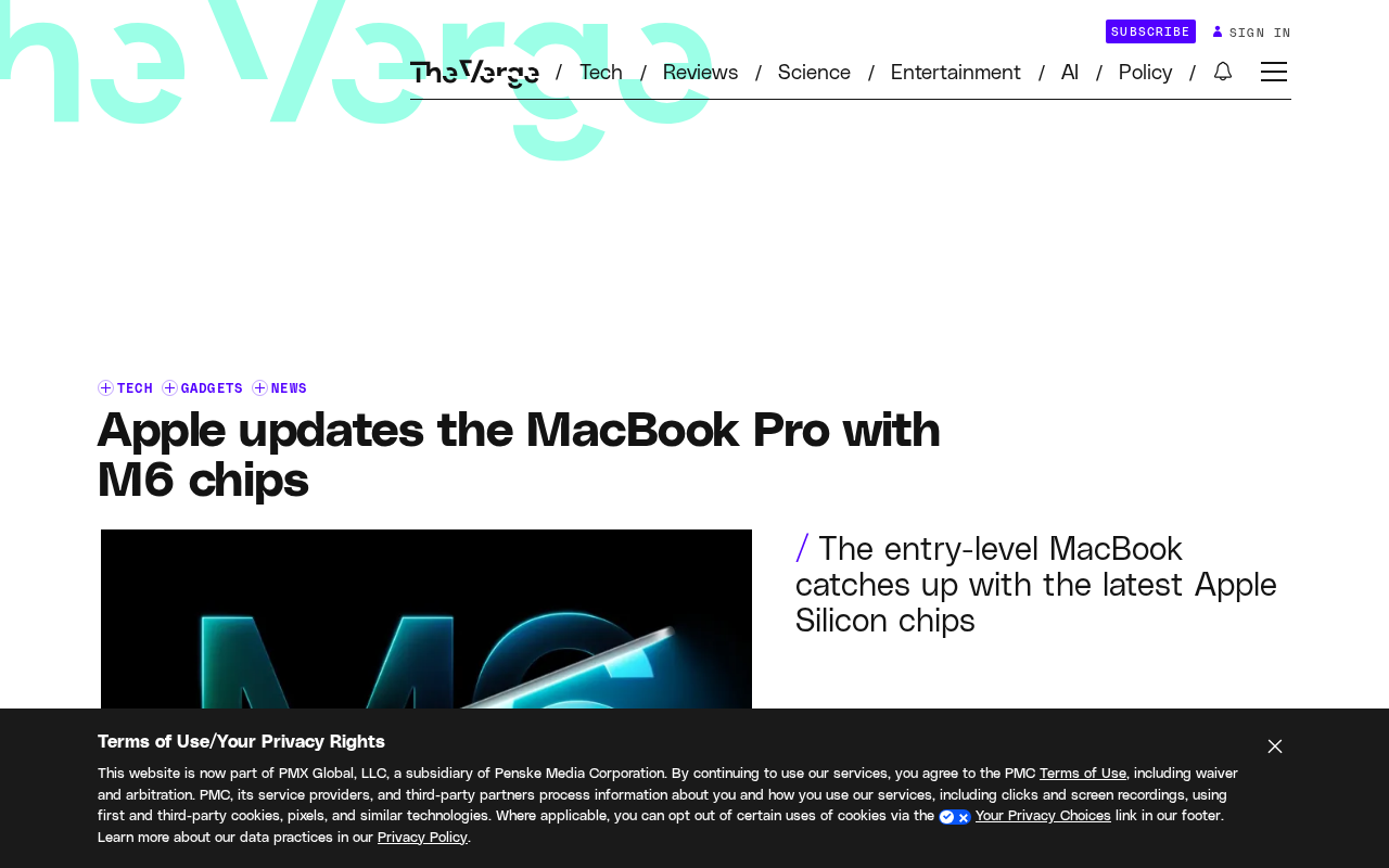 苹果MacBook Pro升级M6芯片:入门款性能再进化