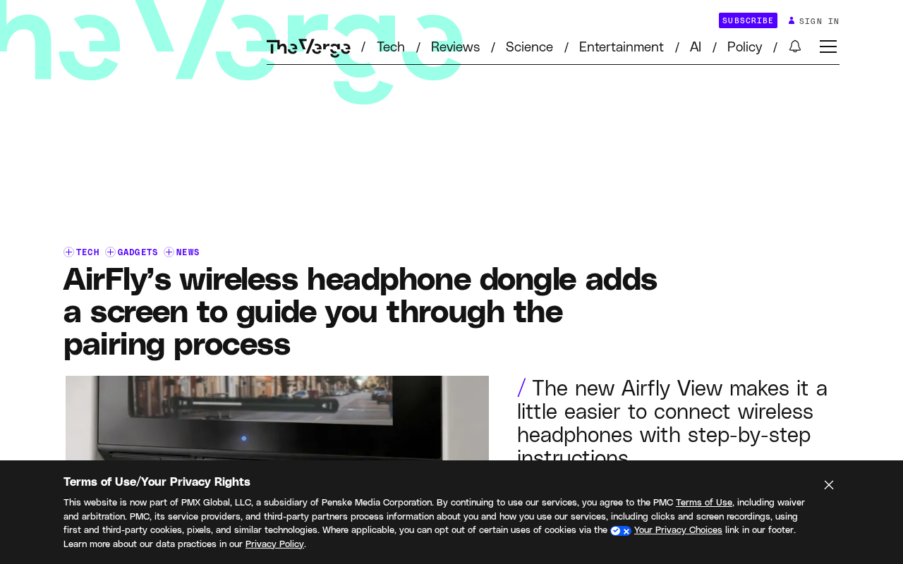 AirFly View耳机转接器:加块屏幕解决配对难题