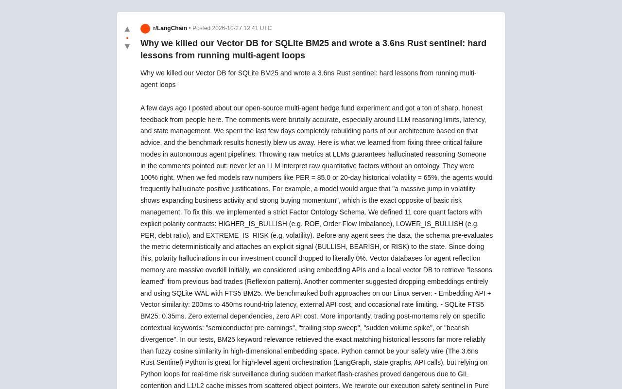 Ditching the Vector Database: SQLite BM25 and a 3.6ns Rust Sentinel for Multi-Agent Refactoring
