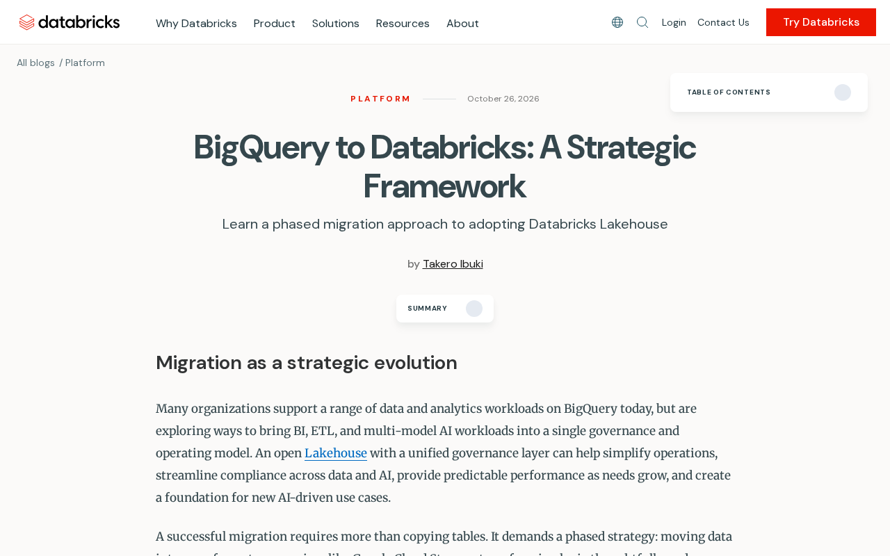 A Strategic Framework for Migrating from BigQuery to Databricks