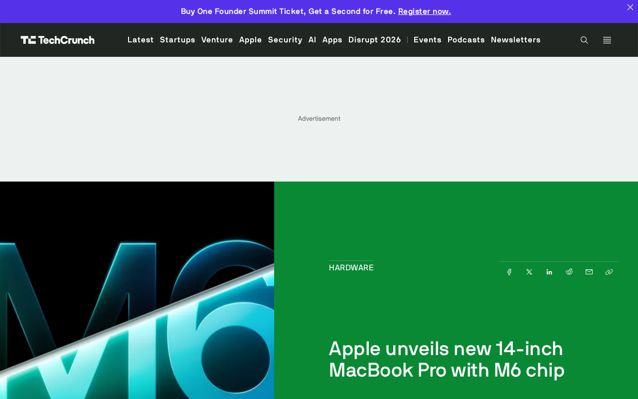 Apple Releases 14-Inch MacBook Pro: M6 Chip, 24-Hour Battery Life