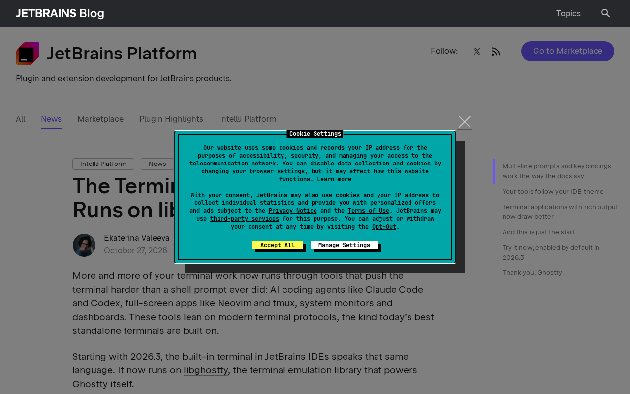 JetBrains IDE全面集成libghostty终端引擎