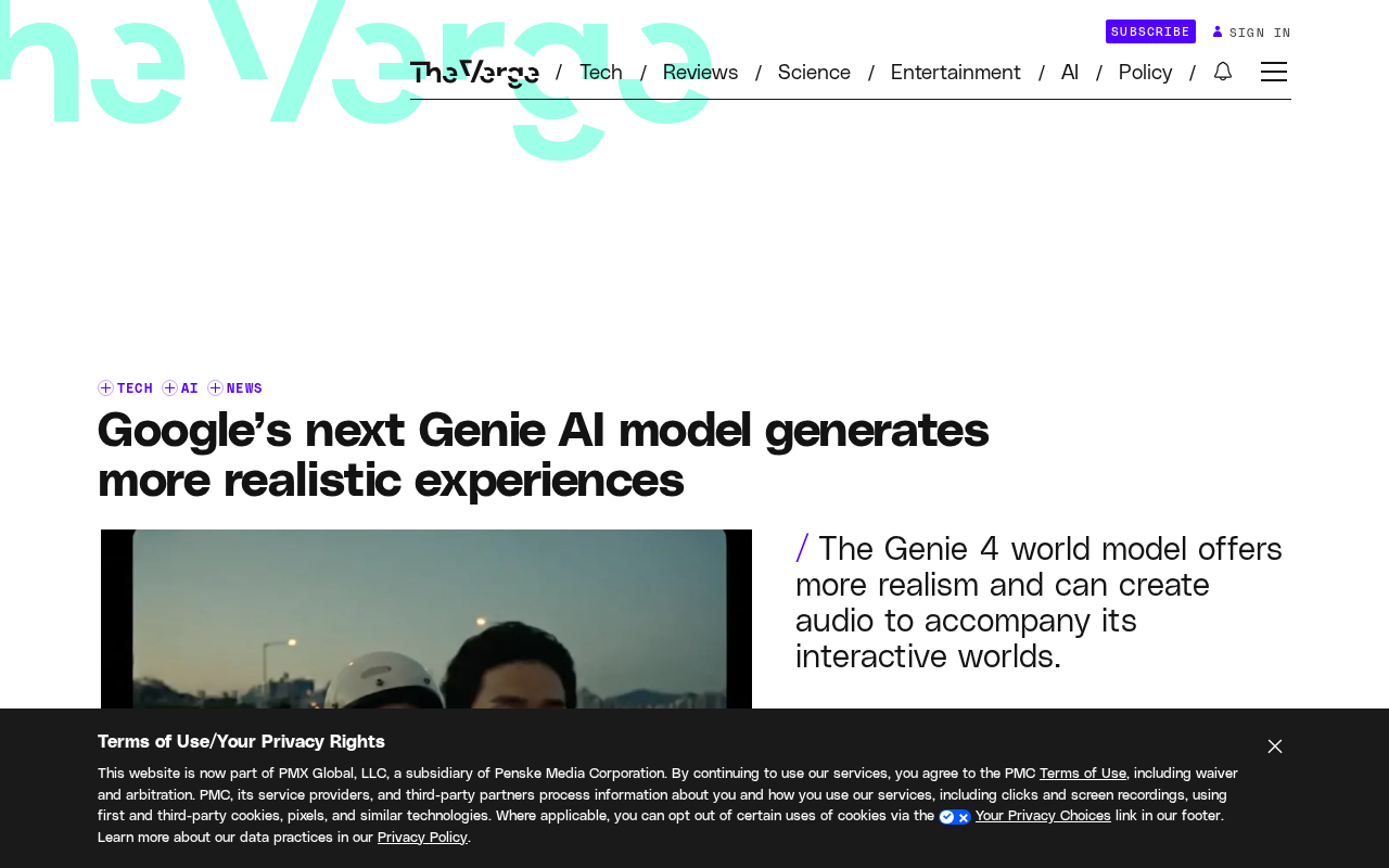 Google Genie 4世界模型发布:更真实、可实时编辑