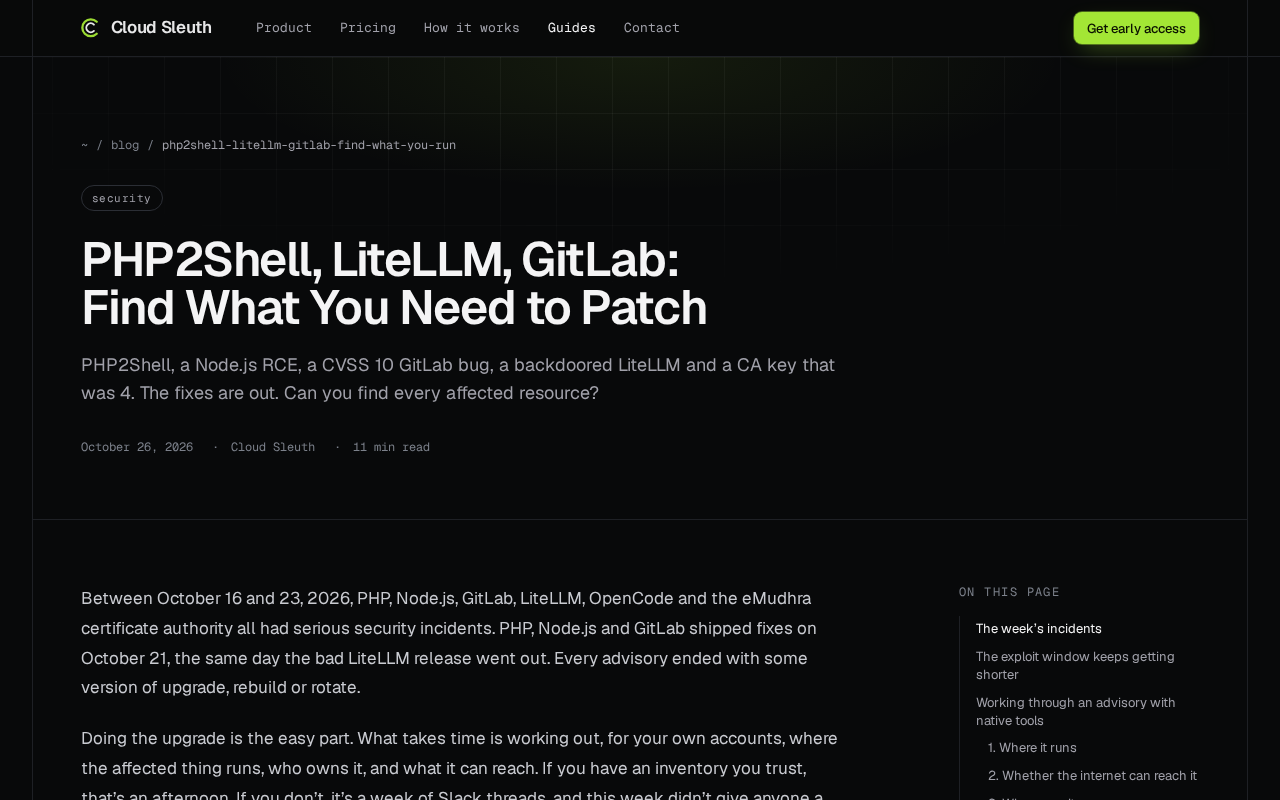 Security Alert: PHP2Shell, LiteLLM, GitLab Vulnerability Remediation Guide