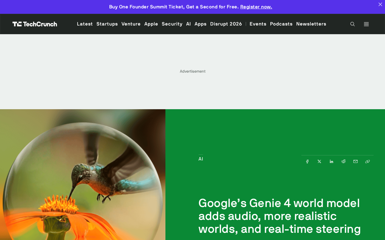 Genie 4 世界模型发布:音频、实时交互与更真实世界