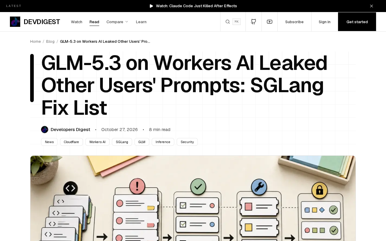 GLM-5.3在Workers AI泄露用户提示词:SGLang修复清单