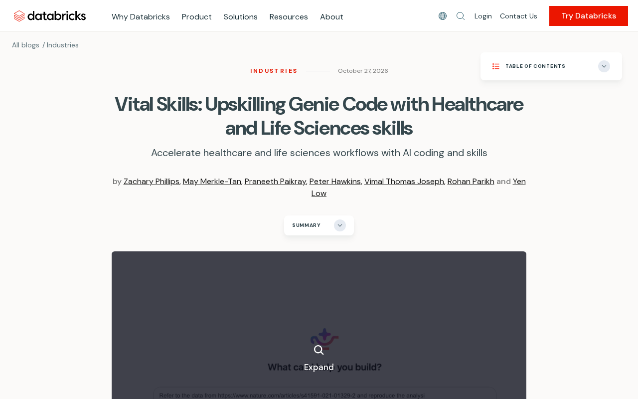 Genie Code推出医疗与生命科学技能包