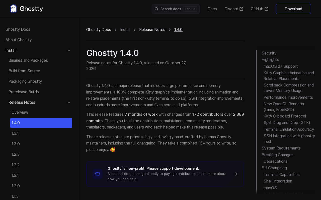 Ghostty 1.4.0 发布:终端模拟器的性能与体验升级