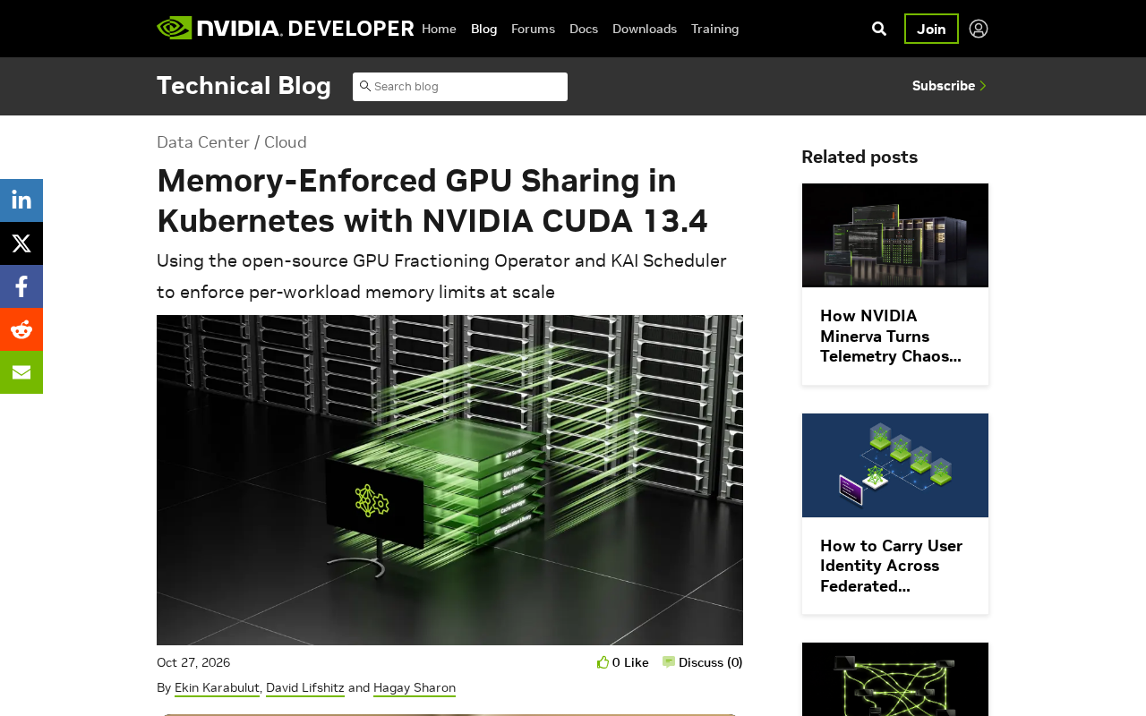 CUDA 13.4 内存强制隔离:Kubernetes GPU 共享新解