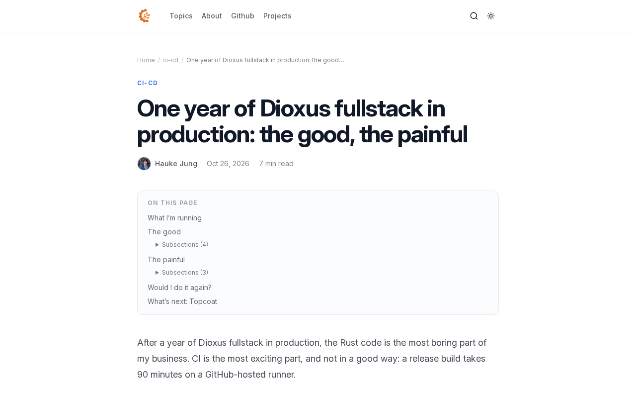 One Year of Dioxus Fullstack in Production: Gains and Pain Points
