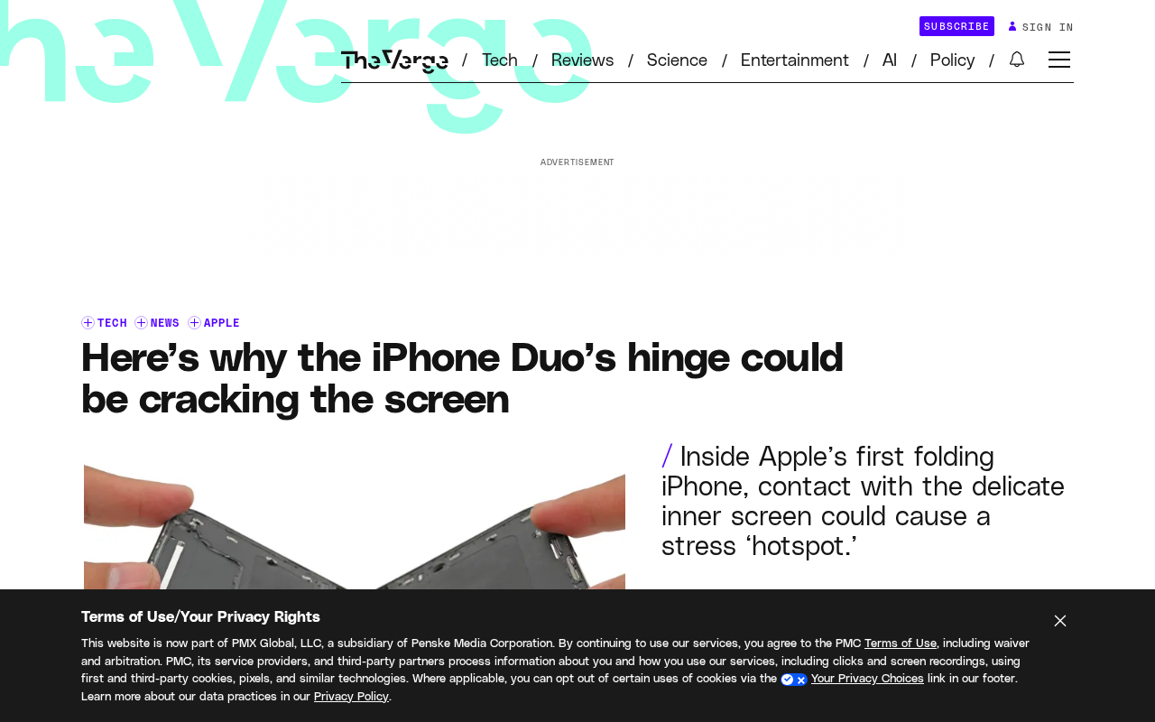 iPhone Duo屏幕开裂:铰链设计缺陷成焦点