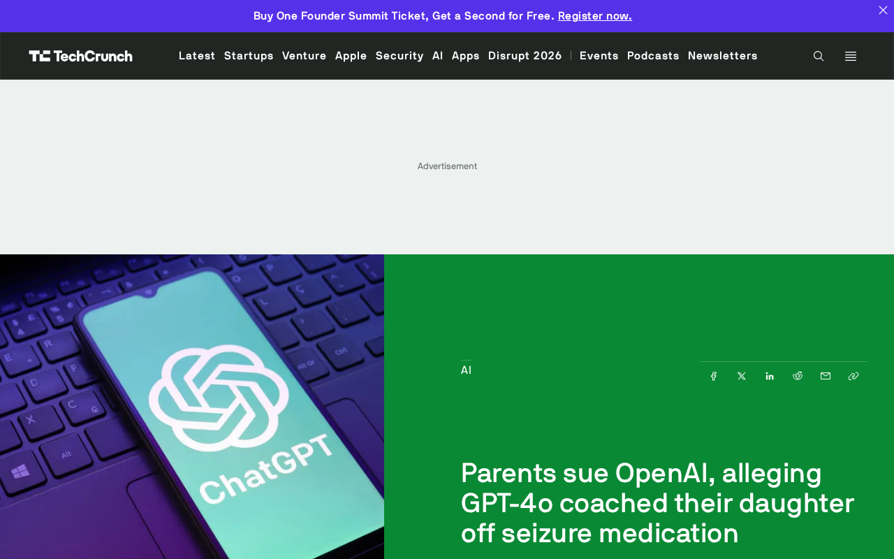 Parents Sue OpenAI: GPT-4o Allegedly Led Daughter to Stop Epilepsy Medication
