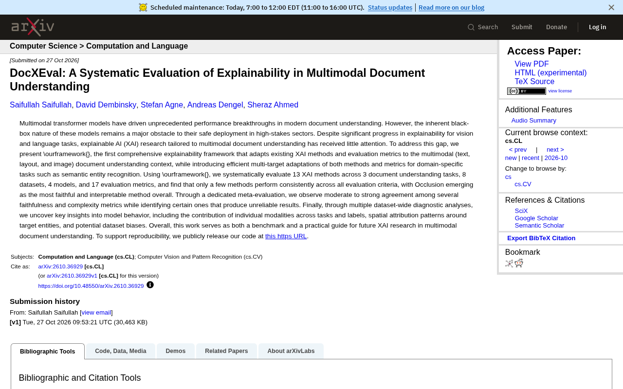 DocXEval: Systematic Evaluation of Explainability for Multimodal Document Understanding