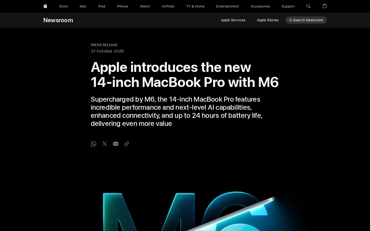 Apple Releases M6 14-inch MacBook Pro: In-House Silicon Advances Again