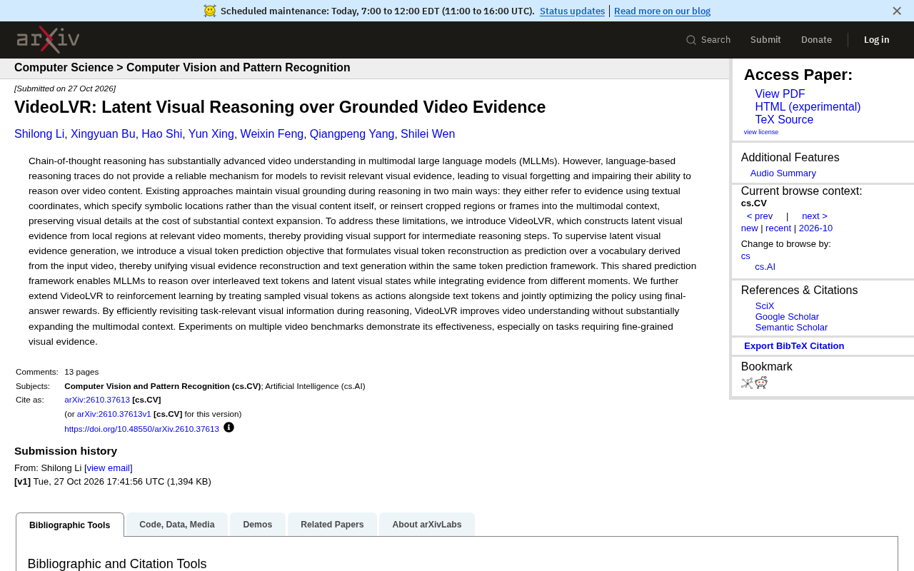 VideoLVR: Cracking the Visual Forgetting Problem in Video Understanding with Latent Visual Reasoning