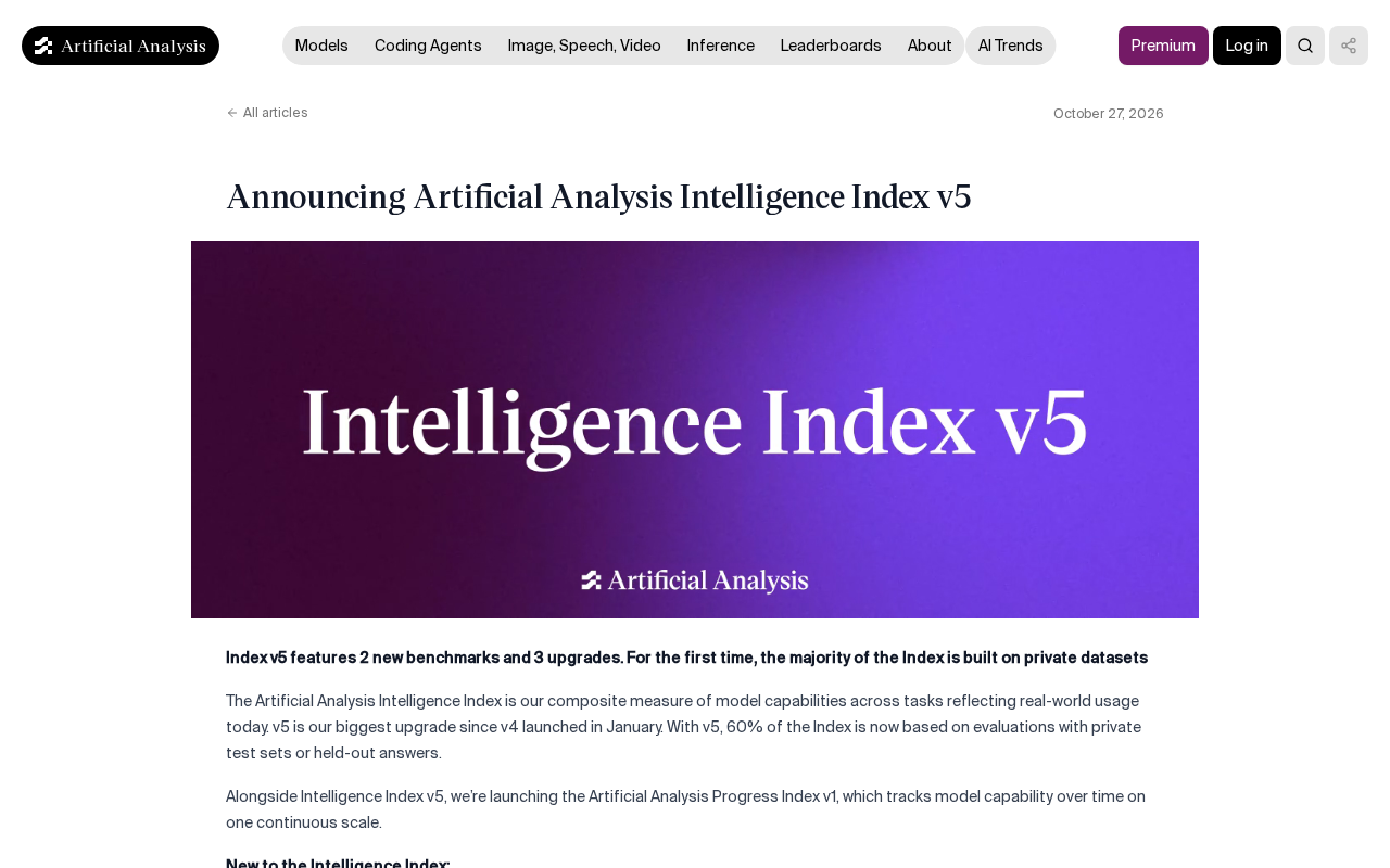 Interpreting Artificial Analysis Intelligence Index v5