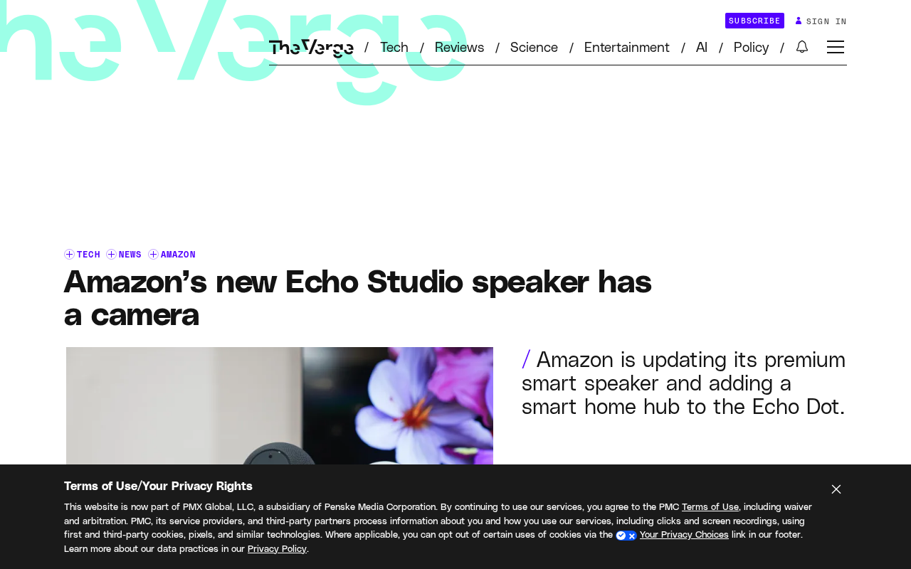 Amazon Echo Studio Adds a Camera: New Monitoring and Video Calling Capabilities for Smart Speakers
