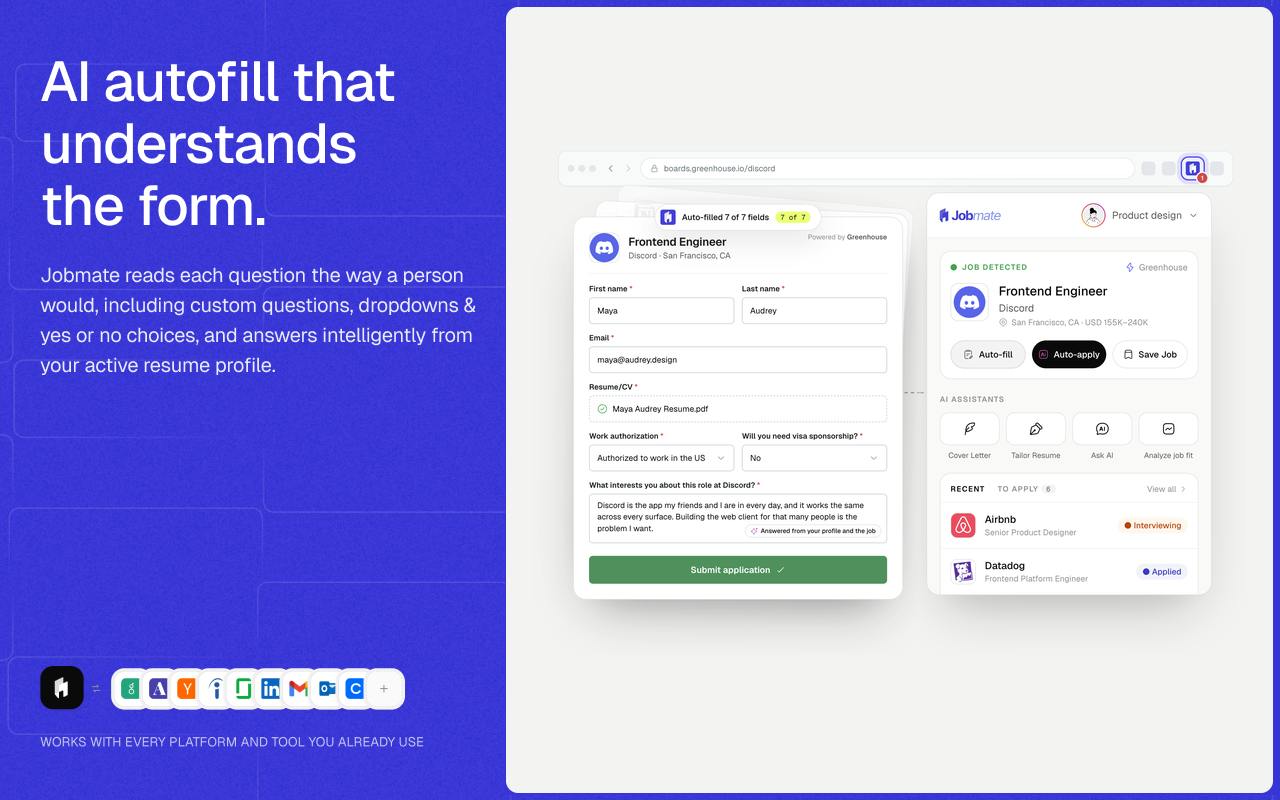 Jobmate AI:全流程求职Copilot,自动投递与简历定制