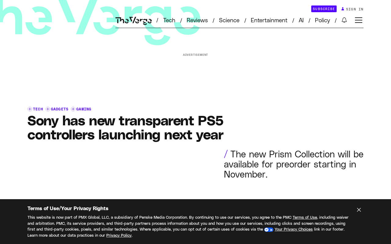 Sony's Transparent PS5 Controller Prism Collection Launches Next Year