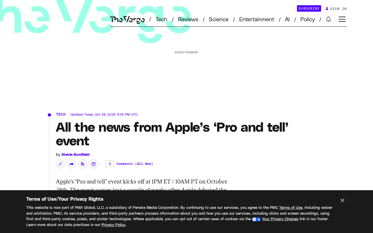 Apple 'Pro and tell' Event Preview: New Product Predictions and Highlights