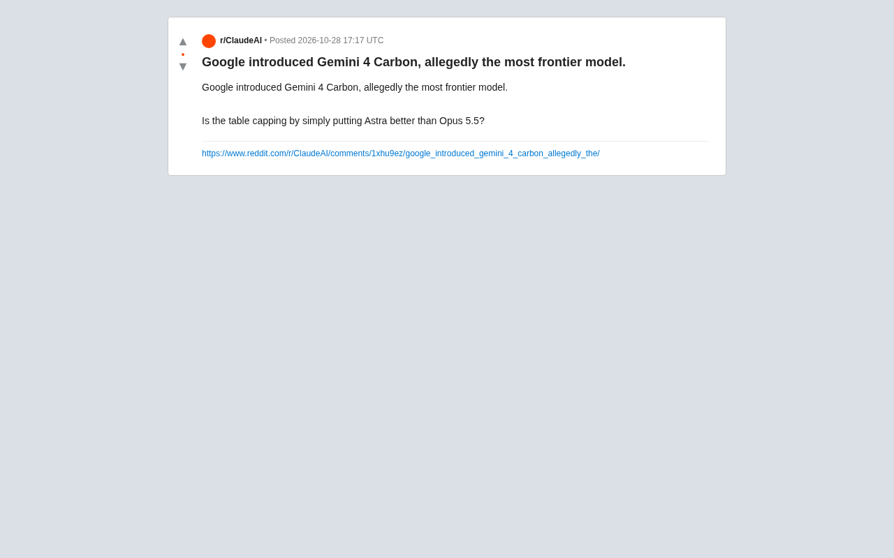 Google发布Gemini 4 Carbon:号称最强前沿模型
