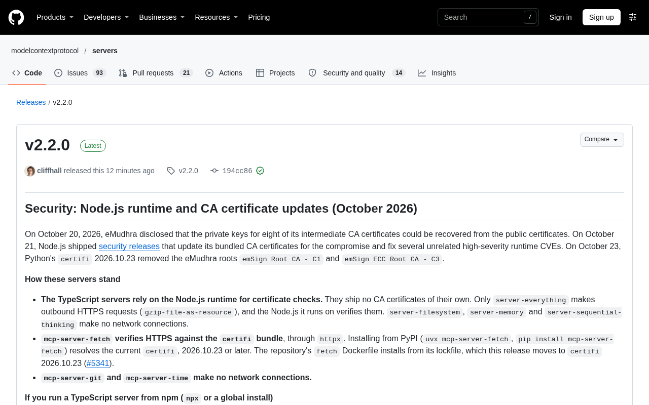 MCP Server Suite v2.2.0 Released: CA Certificate Update and Multiple Security Hardening Measures