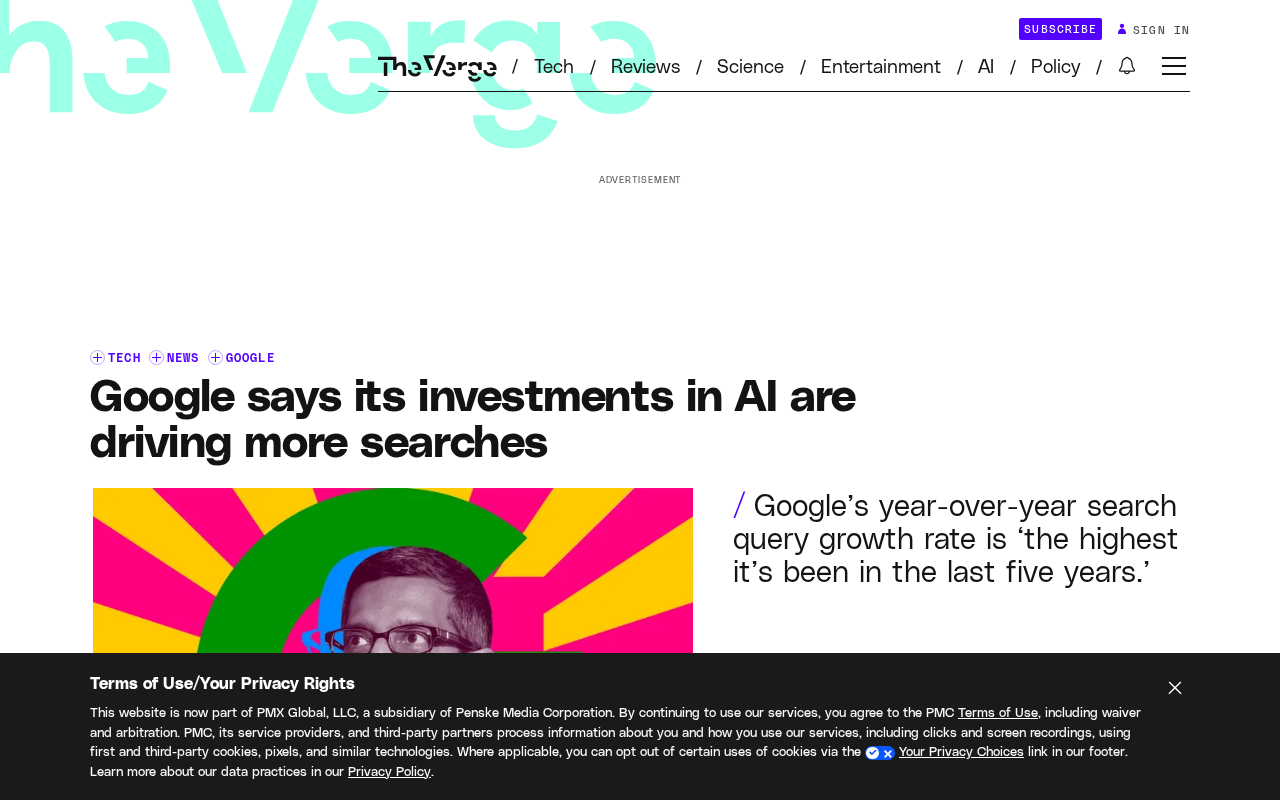 Google's AI Investment Pays Off: Search Query Volume Hits Record Growth