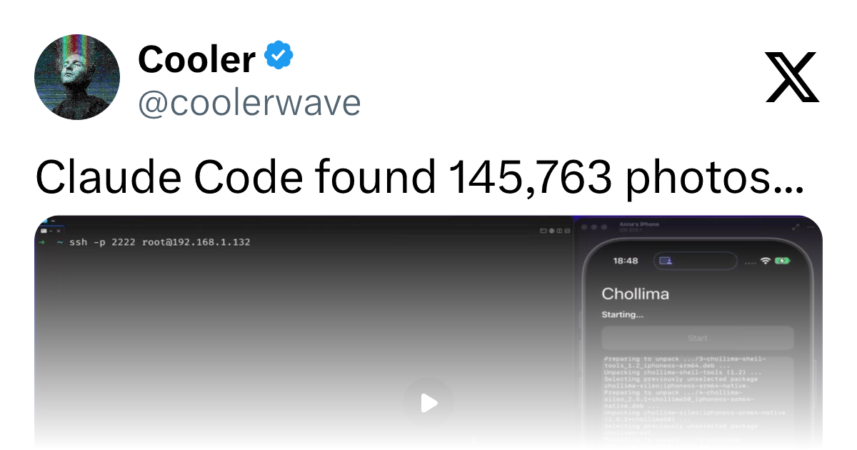 Claude Code 揭密:iPhone 已删照片竟藏身隐藏缓存,多达 14.5 万张