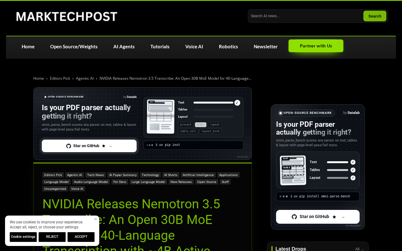 NVIDIA Nemotron 3.5 Transcribe 发布信息