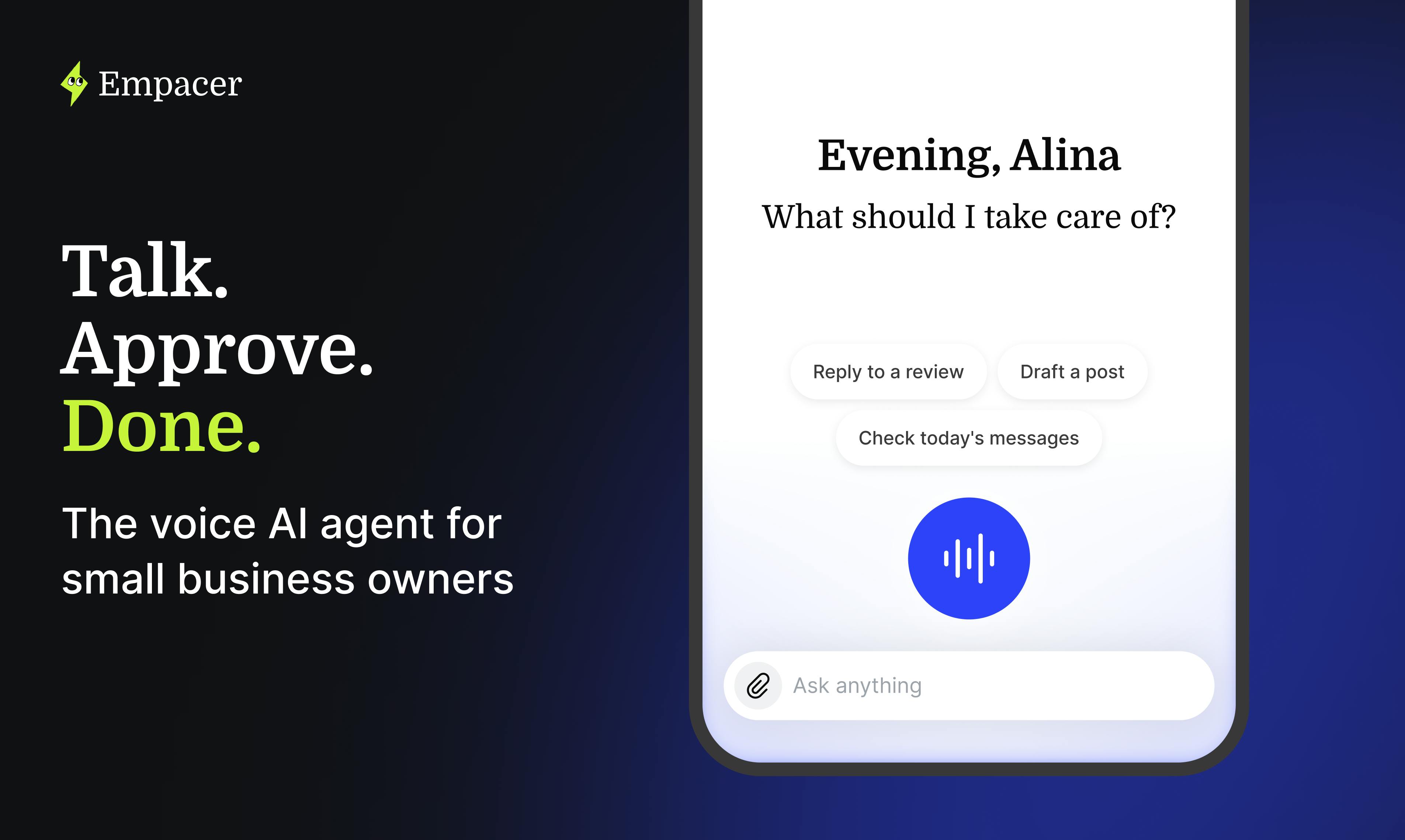 Empacer: The Voice-First AI Assistant for Small Business Owners That Topped Product Hunt