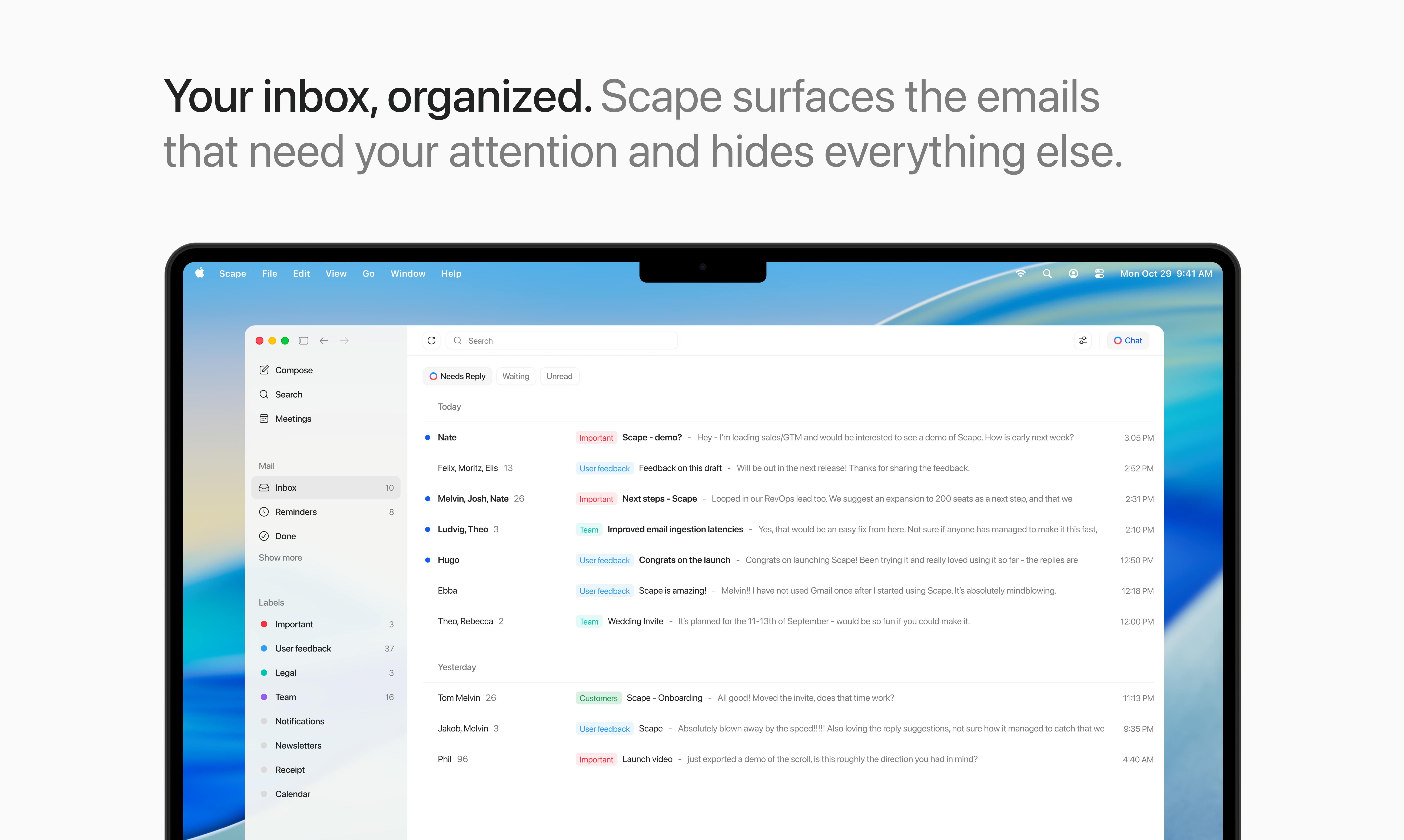 Scape: How an Intelligent Email Inbox Can Work for You Proactively