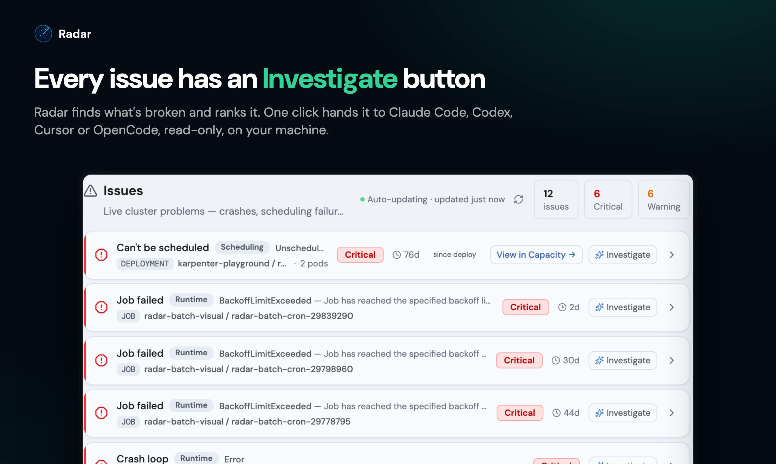 Radar: 给AI Agent装上Kubernetes集群雷达