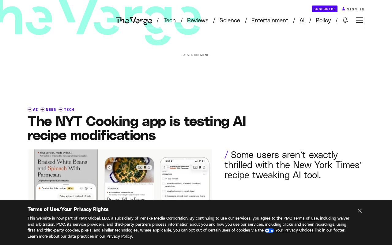 NYT Cooking Tests AI Recipe Modifications: Convenience and Controversy Coexist
