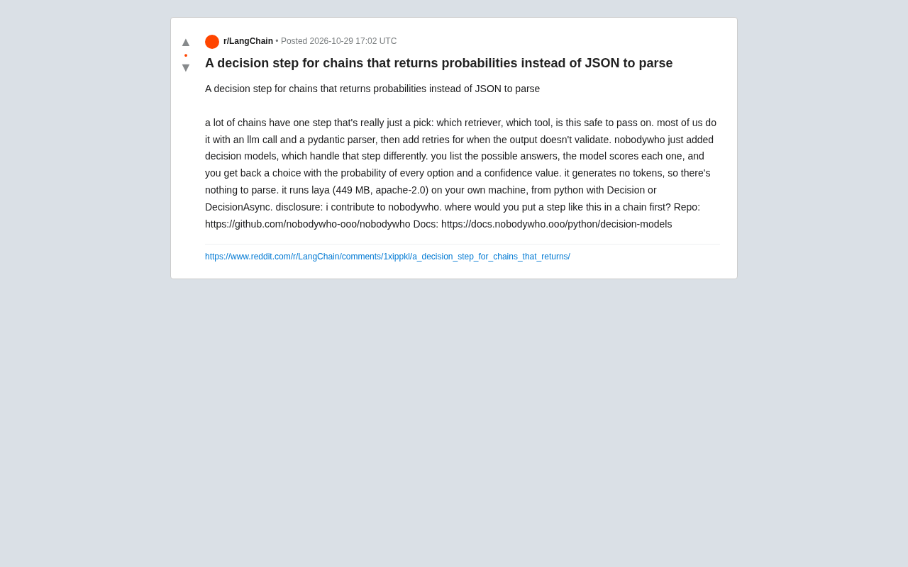 Goodbye JSON Parsing: nobodywho's Decision Models Output Probabilities Directly