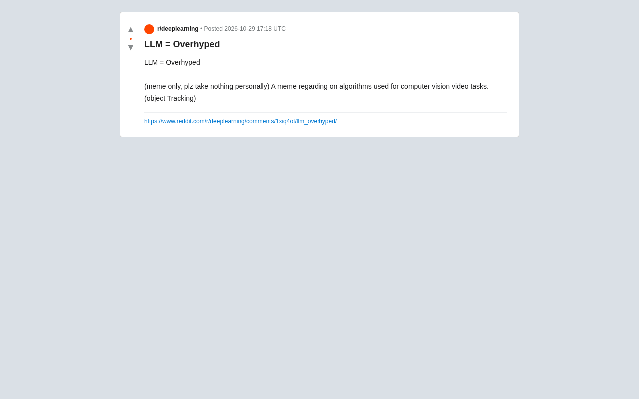 Reddit热议:LLM被高估了?一张梗图引发的算法之争