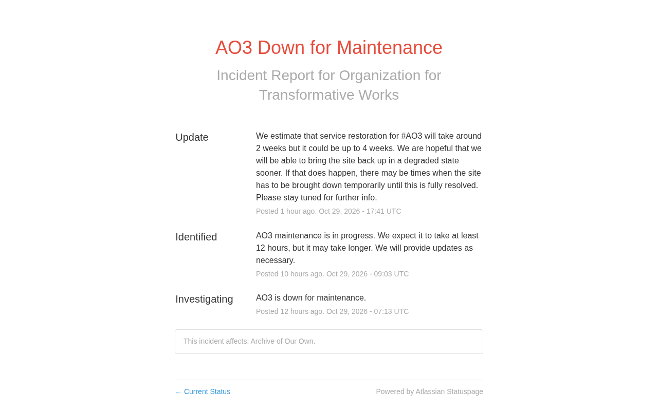 AO3 Announces 2-4 Week Maintenance Shutdown: An Unexpected Halt for the Fanfiction Community