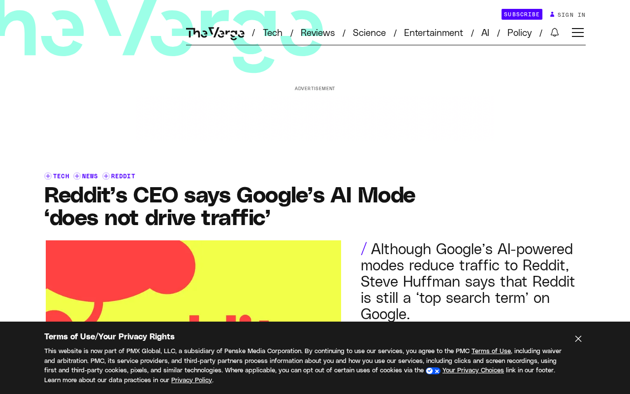 Reddit CEO Slams Google AI Search: AI Mode Doesn't Drive Traffic, Search Referrals Plunge by a Million