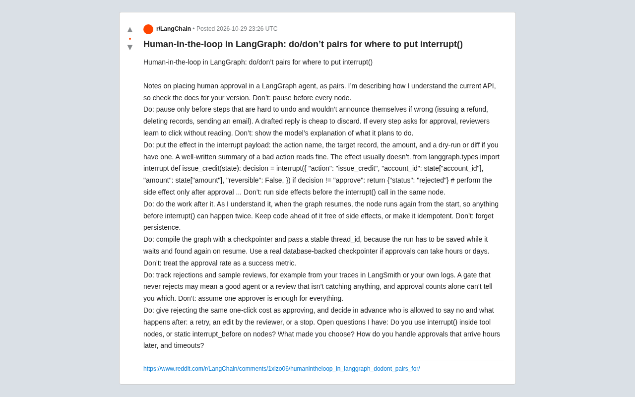 Human-in-the-Loop in LangGraph: Where Should interrupt() Go? Six do/don't Pairs