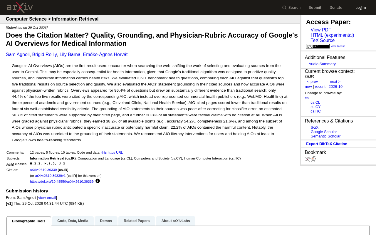 Google AI Overviews' Medical Information Accuracy Is Concerning: Both Citation Quality and Grounding Fall Short
